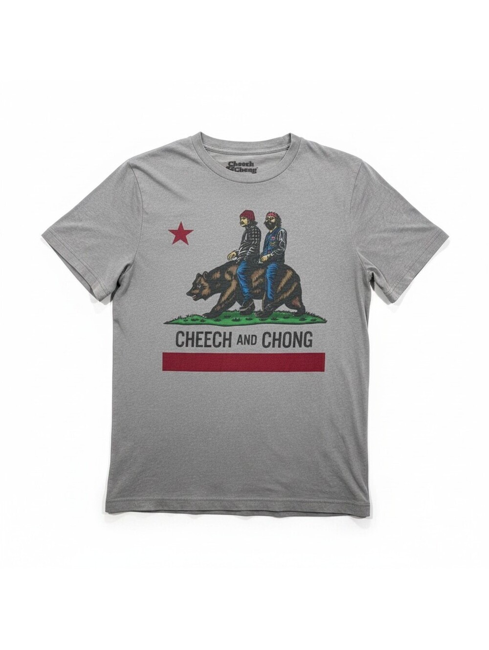 Cheech and Chong T Shirt Mens Small Gray Bear Graphic California Tee